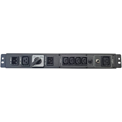 RackPower UPSBS-B2-02 - UPS Maintenance Bypass Switch, 1-3 kVA, 16A Single Phase, 19" 1U Mounting, Dual Feed 16A, 4xC13, 1xC19.
