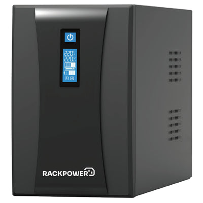 RackPower UPSL1200 - 1200VA Tower Line Interactive UPS, Single Phase 230V/50Hz. NZ 3 Pin outlets. 12V 9Ah Battery