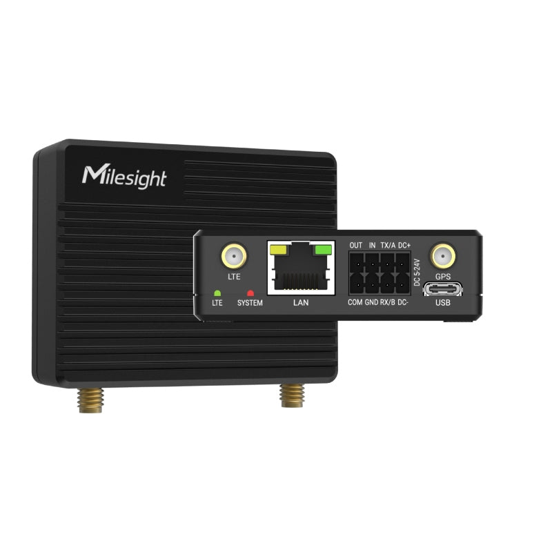 Milesight Networks UR41-L08AU - MIlesight UR41 low power Mini Industrial 4G/LTE IoT Router with I/O, RS232 and RS485 Connectivity