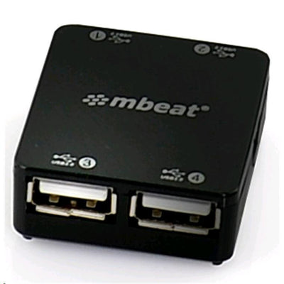 mbeat Super mini 4 port USB 2.0 hub with tuck-away cable design