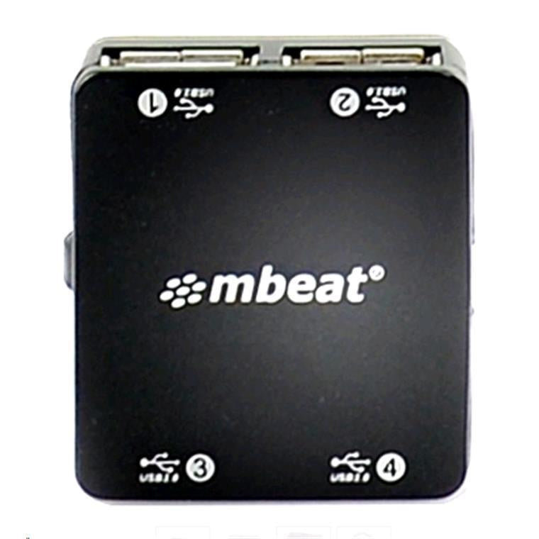 mbeat Super mini 4 port USB 2.0 hub with tuck-away cable design