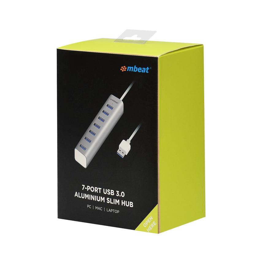 MB-HUB768 - mbeat 7-Port USB 3.0 Aluminium Slim Hub with Power for PC and MAC