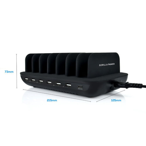 mbeat MB-CHGR-7U Gorilla Power 7 Port 60W USB & USB C Charging Station with Phone & Tablet Holders