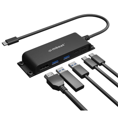 MB-HUB-E05 - mbeat aufsteckbarer 5-Port USB-C Hub USB 3.0 X 2 USB-C X1 USB-C PD X 1 HDMI X1