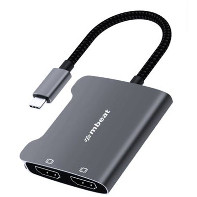 MB-XAD-CDHD - mbeat Tough Link USB-C to Dual 4K HDMI Adapter - Space Grey