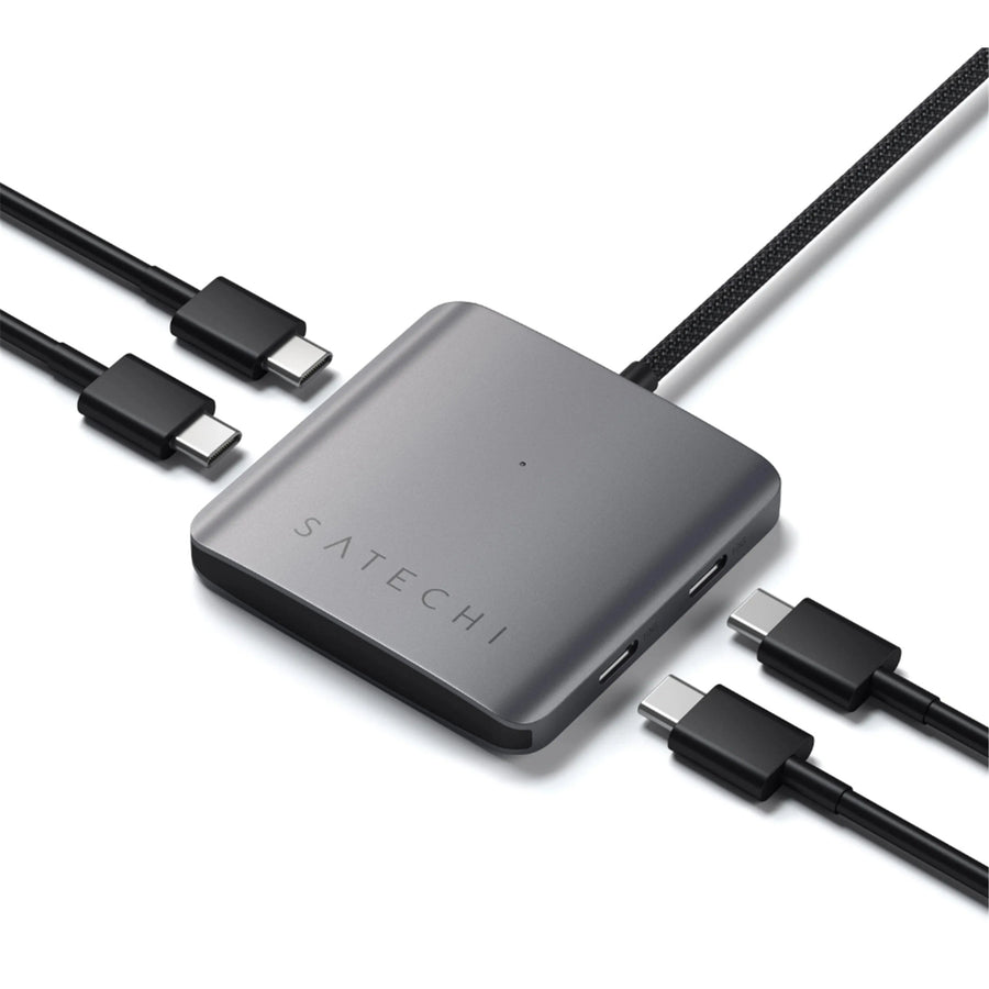 SATECHI Aluminum 4 Port USB-C Hub with 100w PD - Space Grey