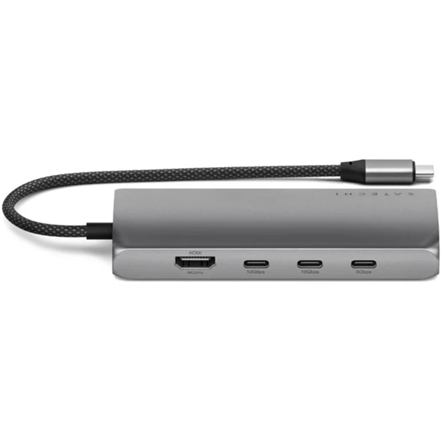 SATECHI USB-C Multiport Adapter 8K with Ethernet V3 - Space Grey