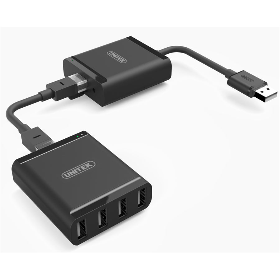 Unitek Y-2516 - 4-Port USB-A Extender Over Cat5e/6/7 Network Cable. Extend up to 60m. Easy Plug &