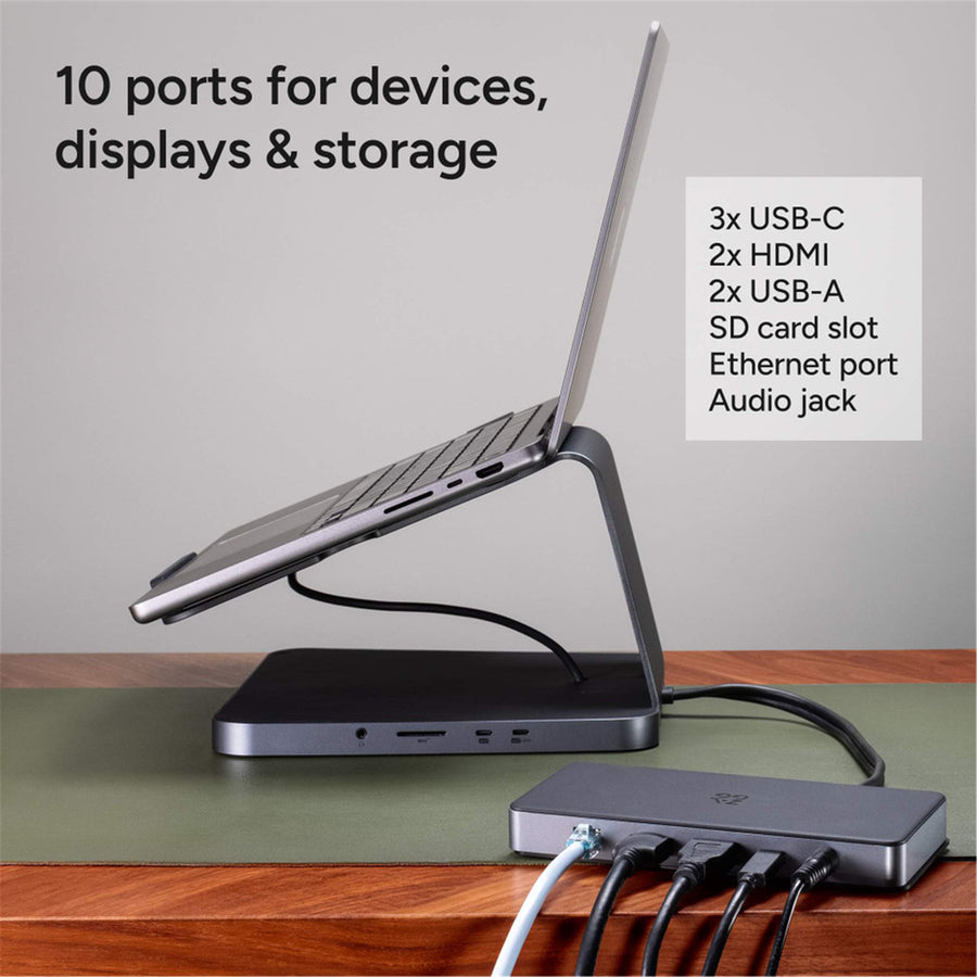 109816218 - ZAGG-Hub-Pro Dock-AUS Adapter-FG-GRY/BLK-INTL