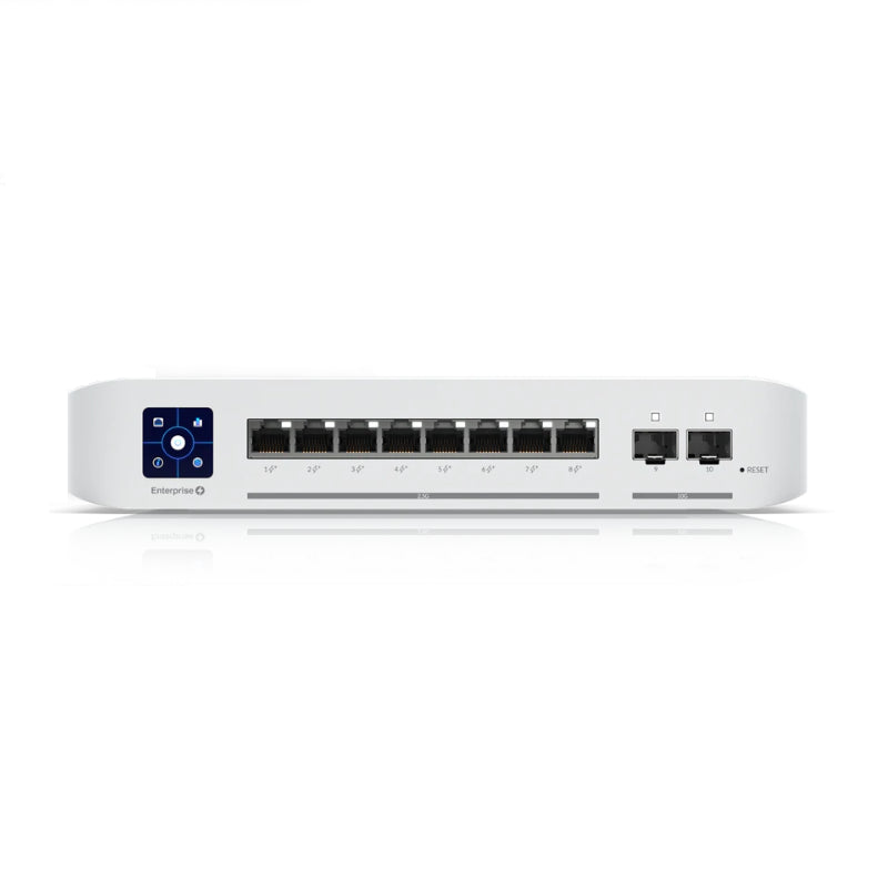 USW-Enterprise-8-PoE - Ubiquiti Switch Enterprise 8 PoE+ Managed Layer 3, PoE switch with (8) 2.5GbE, 802.3at PoE+ RJ45 ports and (2) 10G SFP+ ports