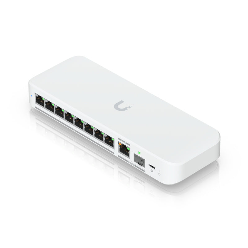 USW-Flex-2.5G-8 - Ubiquiti UniFi Flex 2.5G 8-Port 2.5 GbE Switch with 10 GbE RJ45/SFP+ Combo Uplink