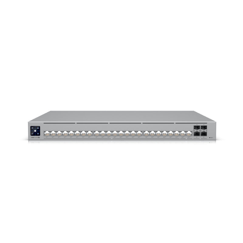 USW-Pro-HD-24-PoE - Ubiquiti UniFi Pro HD 24 PoE, Professional-grade, Layer 3 Etherlighting™ switch with (2) 10 GbE PoE++, (22) 2.5 GbE PoE++, and (4) 10G SFP+ ports