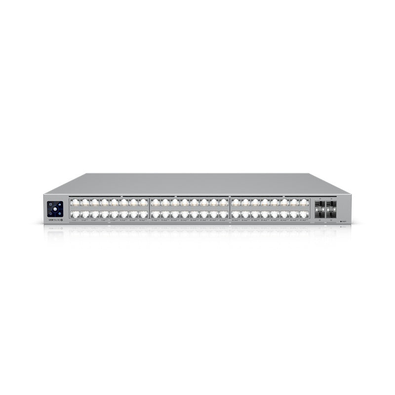 Ubiquiti USW-Pro-XG-48-PoE - UniFi Pro XG 48 PoE, Professional-grade, 48-port Layer 3 Etherlighting™ PoE+++ switch with (32) 10 GbE, (16) 2.5 GbE PoE, and (4) 25G SFP28 ports.