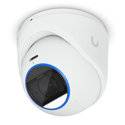 Ubiquiti UVC-G6-Pro-Turret-W - UniFi G6 Pro Turret White, All-weather tamper-resistant 4K PoE+ camera with a Multi-TOPS AI engine, 2.36x optical zoom, and a large 1/1.2' CMOS sensor for exceptional low-light clarity and long-range IR night vision