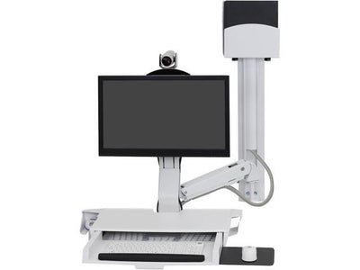 Ergotron 45-594-216 SV COMBO ARM WORKSURFACE PRE-CONFIGURATION SMALL CPU HOLDER INCLUDE PAN FEATURE POLISHED BWT.