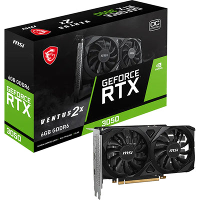 MSI NVIDIA GeForce RTX 3050 VENTUS 2X OC 6GB GDDR6 Graphics Card