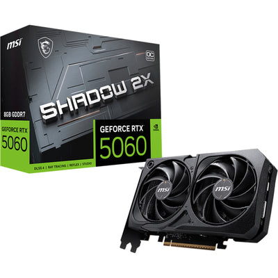 MSI NVIDIA GeForce RTX 5060 8G SHADOW 2X OC 8GB GDDR7 Graphics Card