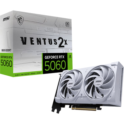 MSI NVIDIA GeForce RTX 5060 8G VENTUS 2X OC WHITE 8GB GDDR7 Graphics Card