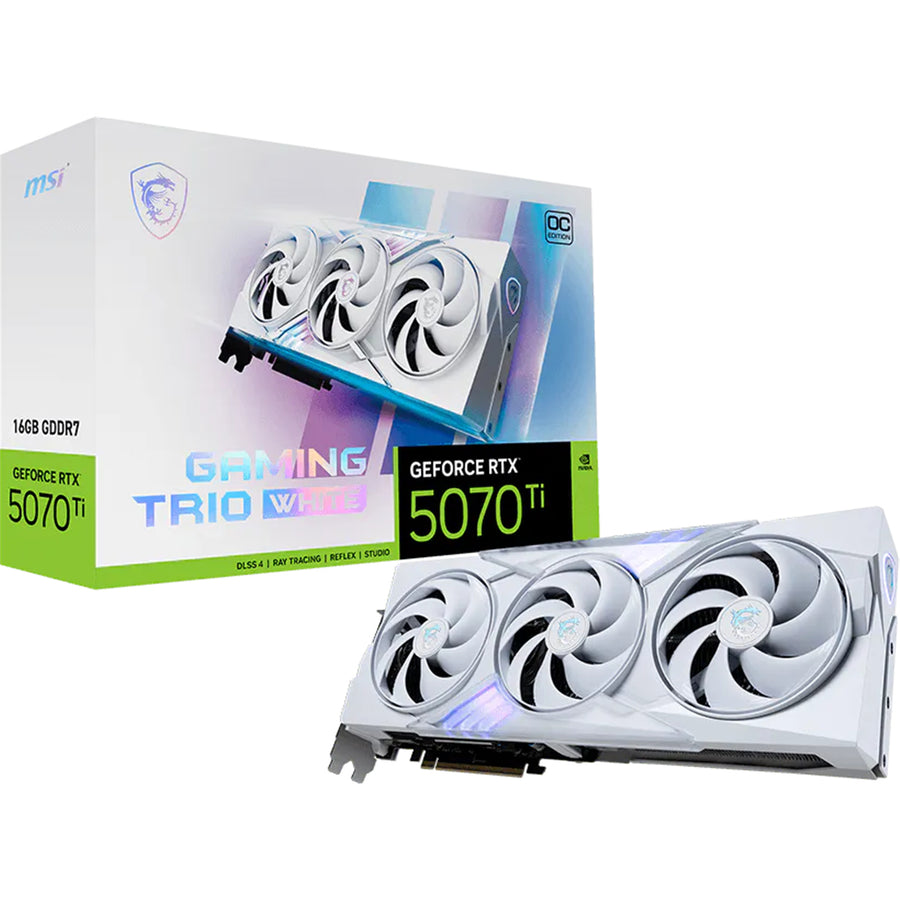 MSI NVIDIA GeForce RTX 5070 Ti 16G GAMING TRIO OC 16GB GDDR7 WHITE Graphics Card