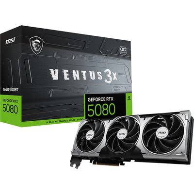 MSI NVIDIA GeForce RTX 5080 VENTUS 3 X OC 16GB GDDR7 Graphics Card