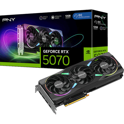 PNY NVIDIA GeForce RTX 5070 ARGB EPIC-X RGB OC 12GB GDDR7 Graphics Card