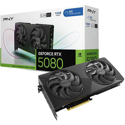 PNY NVIDIA GeForce RTX 5080 Slim OC Dual Fan 16GB GDDR7 Graphics Card