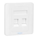 VEN-IFBW0 - Vention 2 Port keystone Jack Wall Plate White 86 Type