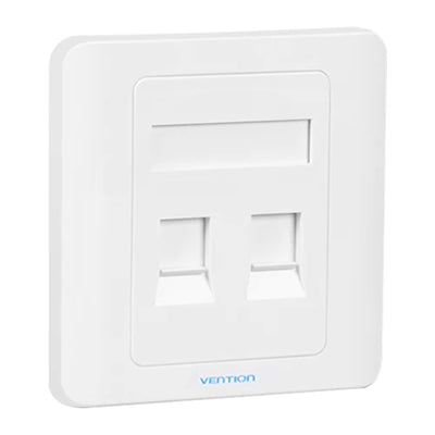 Vention 2 Port keystone Jack Wall Plate White 86 Type