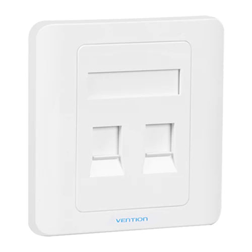 Vention 2 Port keystone Jack Wall Plate White 86 Type