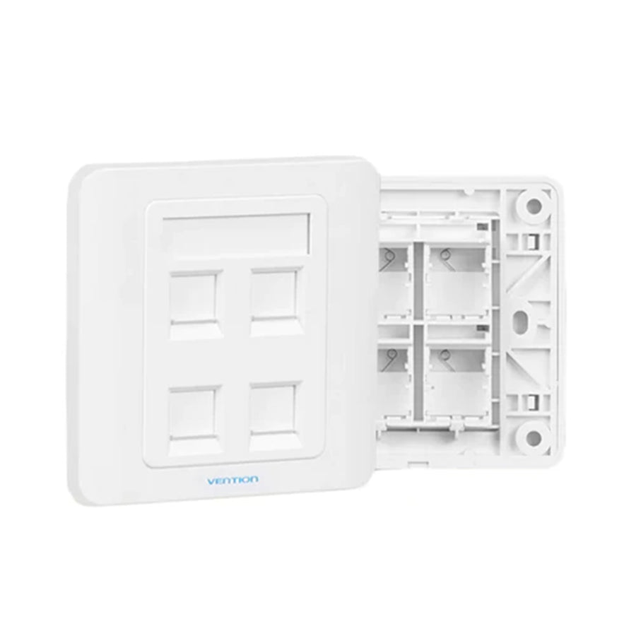 Vention IFCW0  4 Port keystone Jack Wall Plate White 86 Type