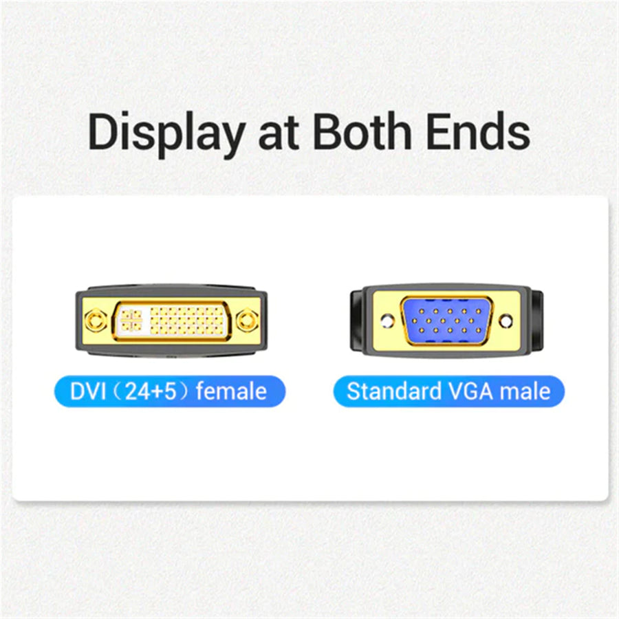 Vention DDDB0  VGA Male to DVI Female Adapter Black