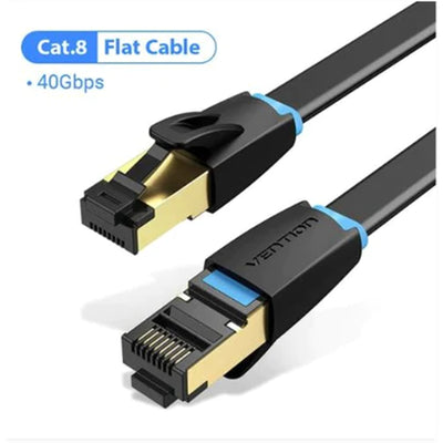 Vention Flat Cat.8 Patch Cable 0.5M Black
