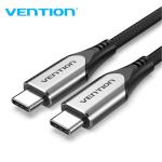 VEN-TAAHG - Vention Cotton Braided USB-C to USB-C 3.1 Cable 1.5M  Gray