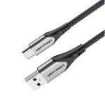 VEN-CODHF - Vention USB 2.0 A Stecker auf C Stecker 3A Kabel, Baumwollgeflecht, 1 m, Grau, Aluminiumlegierung