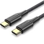 VEN-TAUBH - Vention Nylon Braided USB 2.0 C Male to C Male 3A Cable 2M Black LED Type