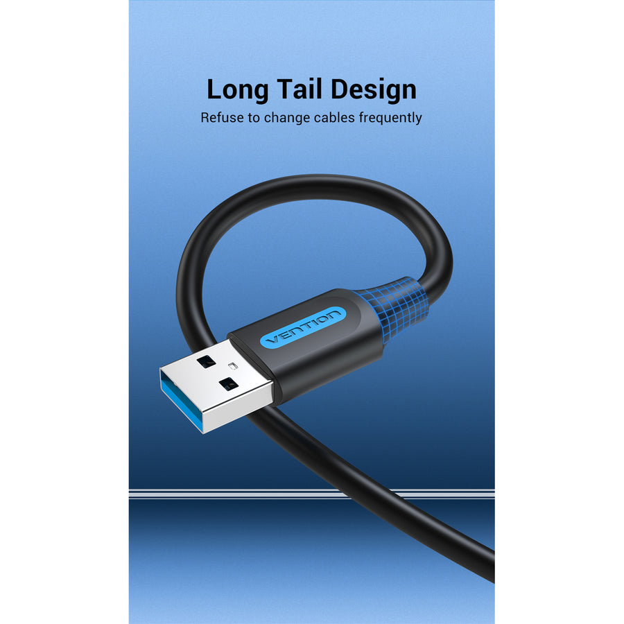 Vention USB 3.0 A Male to A Male Cable 2M Black PVC Type