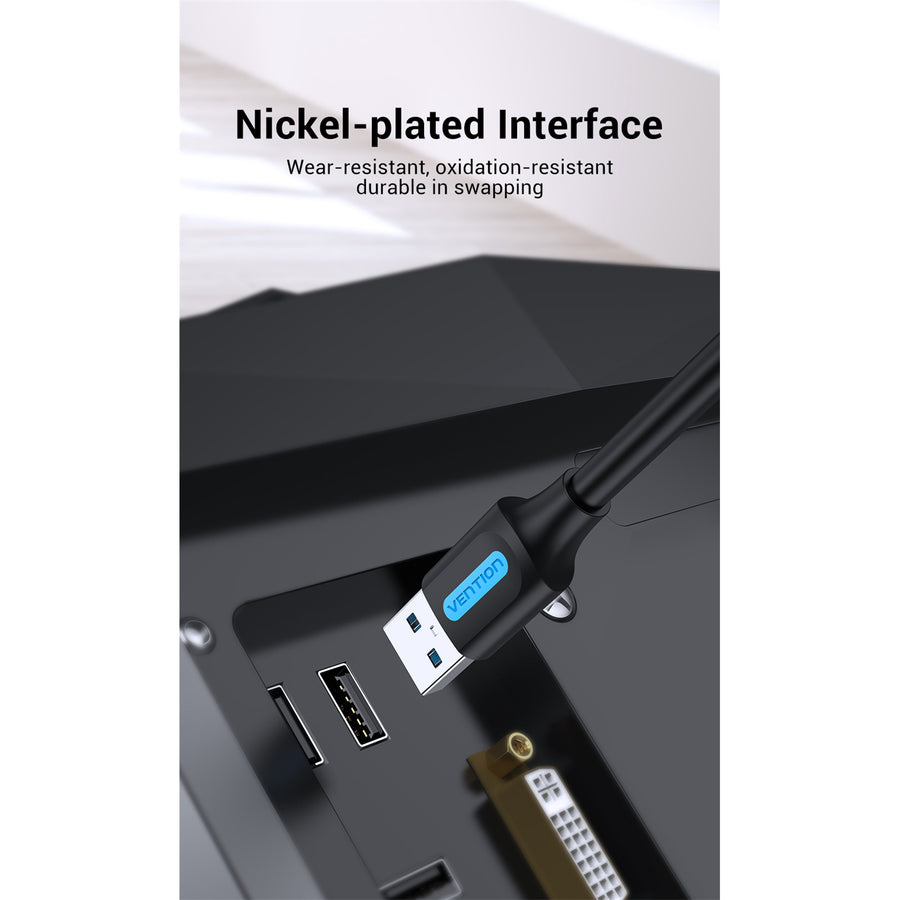 Vention USB 3.0 A Male to A Male Cable 2M Black PVC Type