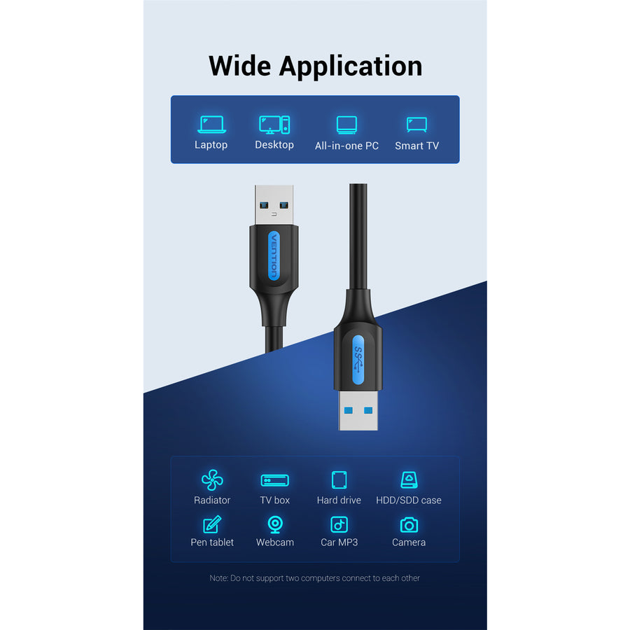 Vention  CONBI  USB-A Cable - 3m - Black