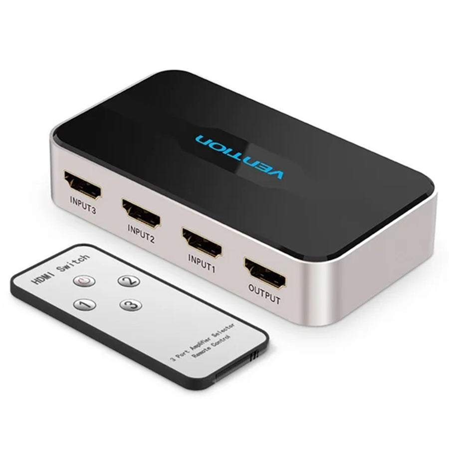 Vention 3 In 1 Out HDMI Switcher Gray Metay Type