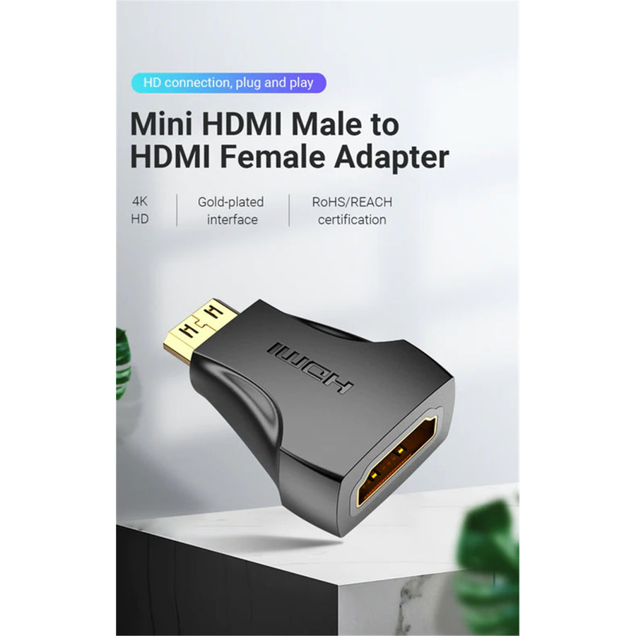 Vention Mini HDMI Male to HDMI Female Adapter Black