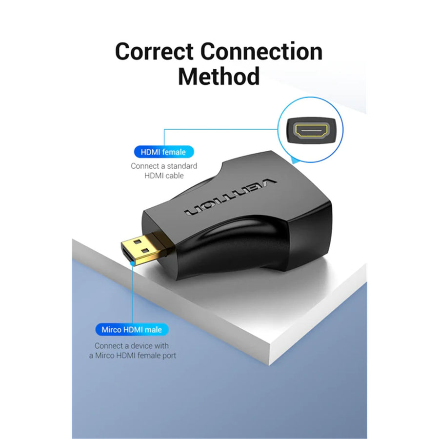Vention Micro HDMI Male to HDMI Female Adapter Black