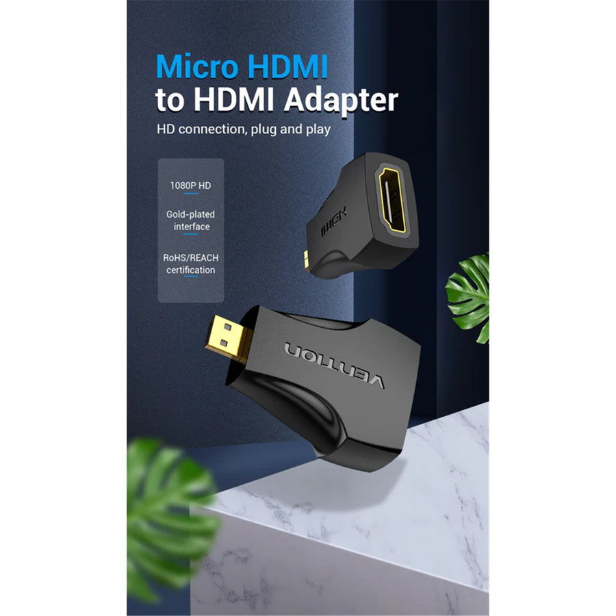 Vention Micro HDMI Male to HDMI Female Adapter Black