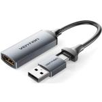VEN-ACWHA - Vention HDMI-A to USB-C/USB-A Video Capture Card 0.1M Gray