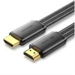 VEN-ALKBH - Vention Flat Nylon Braided HDMI-A Male to Male 8K HD Cable 2M Black