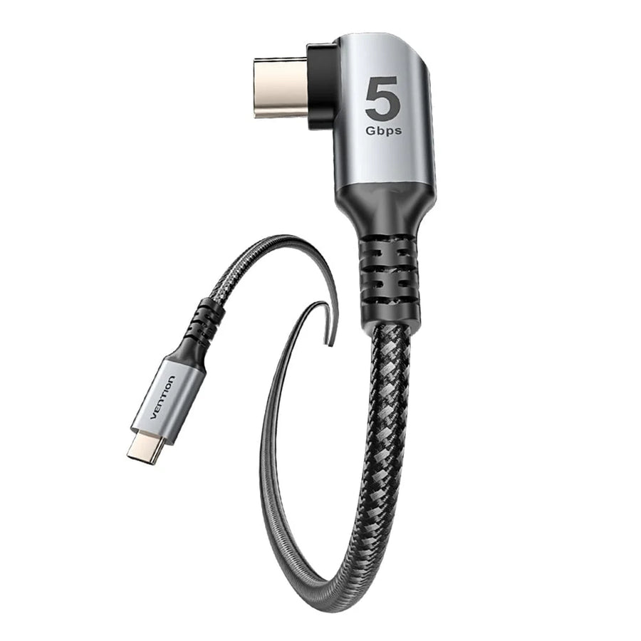 Vention USB 3.0 C Male to C Male Right Angle VR Cable 3M Gray Aluminum Alloy Type