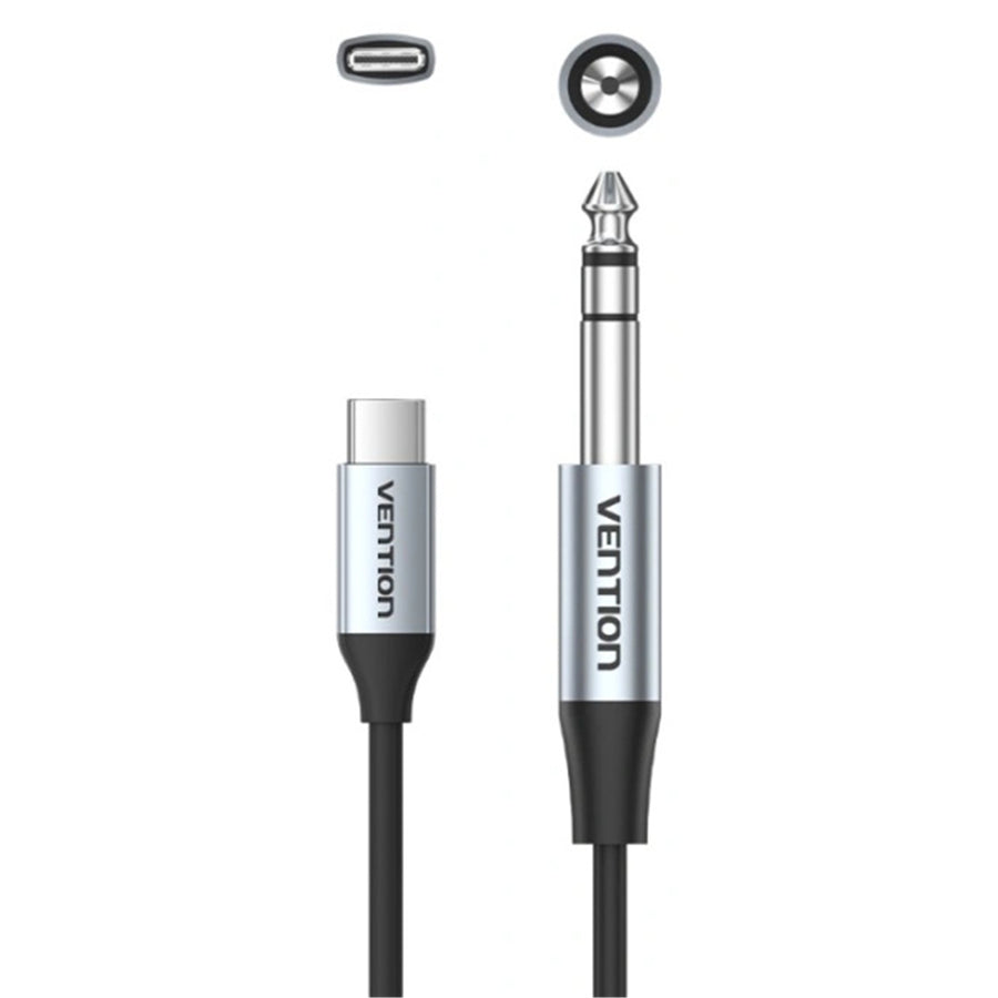 Vention USB-C Male to 6.35MM Male with DAC Audio Cable 1M Gray