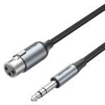 VEN-BKGHI - Vention 6.35mm TRS Male to XLR Female Audio Cable 3M Gray Aluminum Alloy Type