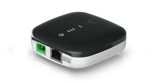Ubiquiti UISP WaveFiber ONU, GPON optical network unit with a 2.5 GbE port that delivers 1.2 Gbps uplink / 2.5 Gbps downlink speeds at distances up to 20 km