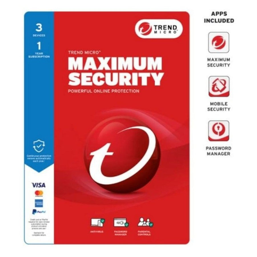 TICEWWMFXSCXEW - Trend Micro Maximum Security for PC, Mac & Mobile (3 Device) 1yr