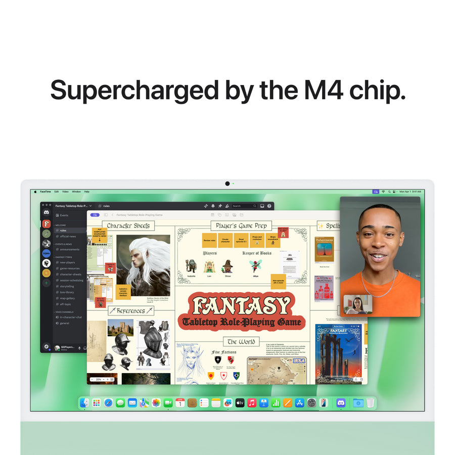 MWUE3X/A - Apple 24" iMac 4.5K: M4 chip 8C CPU 8C GPU, 16GB, 256GB SSD - Green
